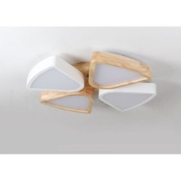 Ściemnialna ultracienka lampa sufitowa Petal Wood z akrylowym kloszem w stylu nordyckim