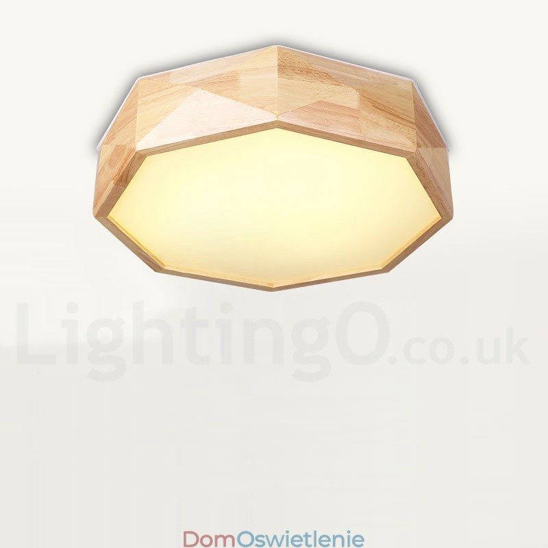 Ściemnialna lampa sufitowa z drewna z akrylowym kloszem Lampa sufitowa w stylu nordyckim