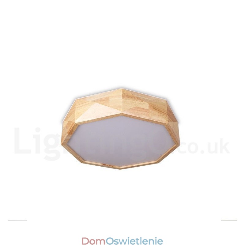 Ściemnialna lampa sufitowa z drewna z akrylowym kloszem Lampa sufitowa w stylu nordyckim