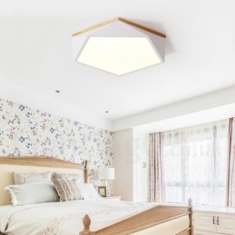 Ściemnialna lampa sufitowa Macaron Multi Colors z drewna z akrylowym kloszem Lampa sufitowa w stylu nordyckim