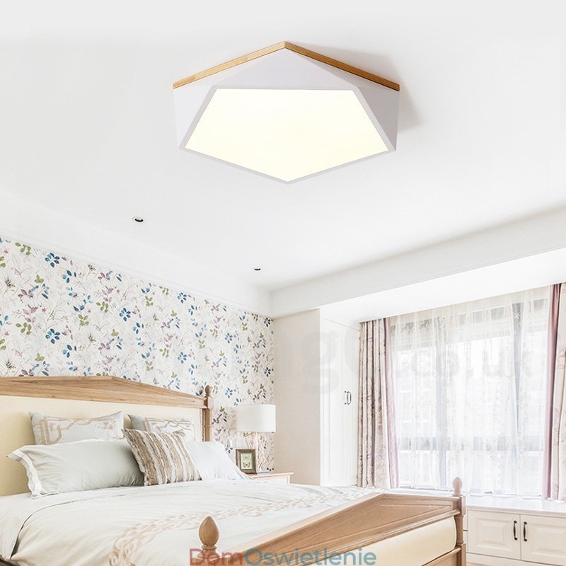 Ściemnialna lampa sufitowa Macaron Multi Colors z drewna z akrylowym kloszem Lampa sufitowa w stylu nordyckim