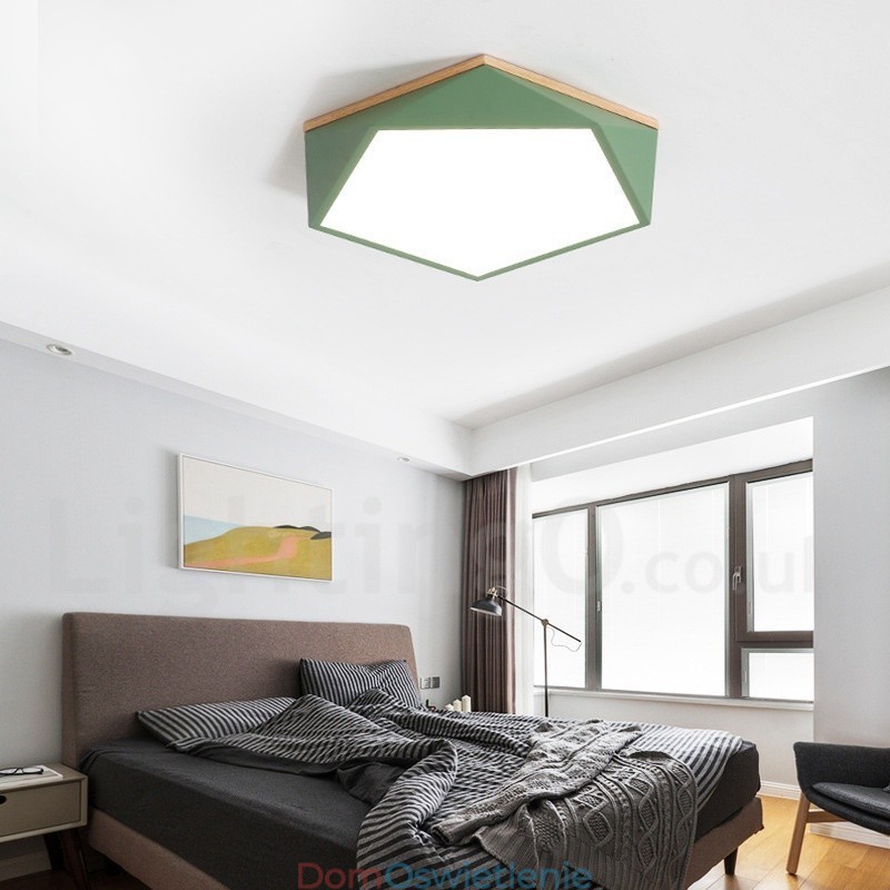 Ściemnialna lampa sufitowa Macaron Multi Colors z drewna z akrylowym kloszem Lampa sufitowa w stylu nordyckim