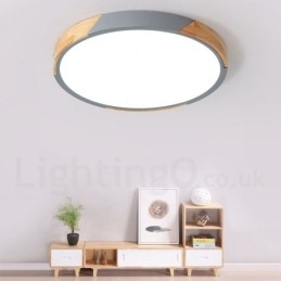 Ściemnialna lampa sufitowa Macaron Multi Colors Wood Ultra cienka z akrylowym kloszem Lampa sufitowa w stylu nordyckim