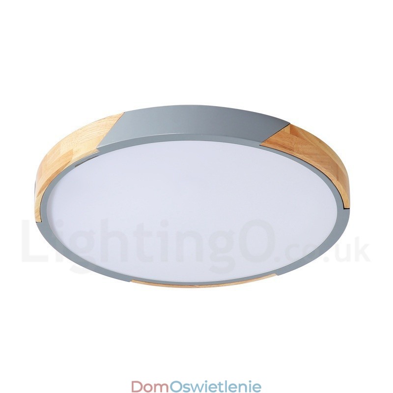 Ściemnialna lampa sufitowa Macaron Multi Colors Wood Ultra cienka z akrylowym kloszem Lampa sufitowa w stylu nordyckim