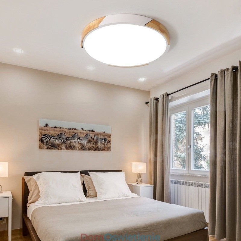 Ściemnialna lampa sufitowa Macaron Multi Colors Wood Ultra cienka z akrylowym kloszem Lampa sufitowa w stylu nordyckim
