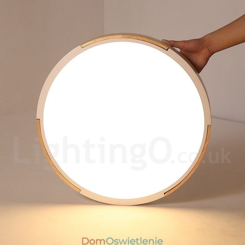 Ściemnialna lampa sufitowa Macaron Multi Colors Wood Ultra cienka z akrylowym kloszem Lampa sufitowa w stylu nordyckim