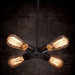 Lampa wisząca 4 światła w stylu rustykalnym z kutego żelaza