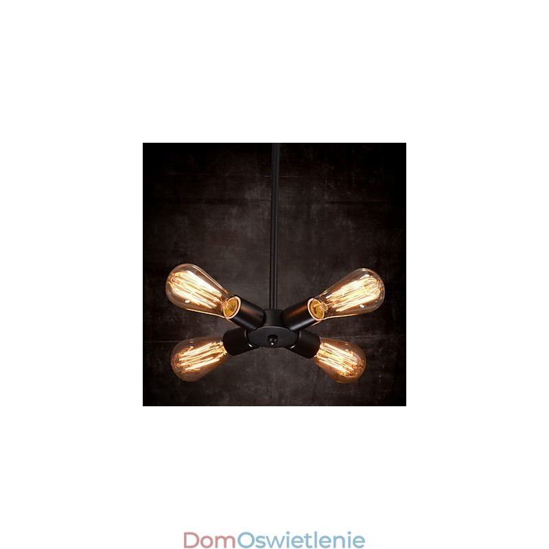 Lampa wisząca 4 światła w stylu rustykalnym z kutego żelaza