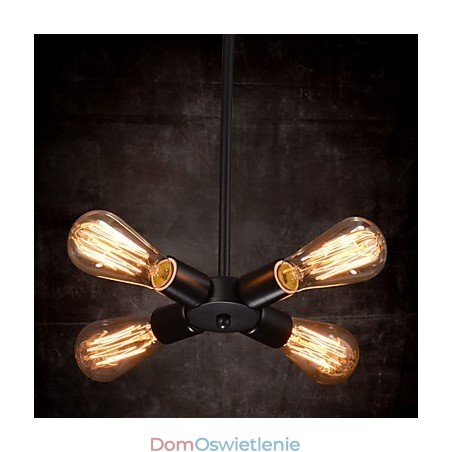 Lampa wisząca 4 światła w stylu rustykalnym z kutego żelaza Lampa wisząca 4 światła w stylu rustykalnym z kutego żelaza