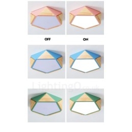 Ściemnialna lampa sufitowa Macaron Multi Colors z drewna z akrylowym kloszem Lampa sufitowa w stylu nordyckim