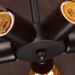 Lampa wisząca 4 światła w stylu rustykalnym z kutego żelaza