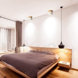 Drewniana nowoczesna lampa sufitowa Mini z kloszem akrylowym Specjalnie zaprojektowana, może być również używana jako lampa ścienna