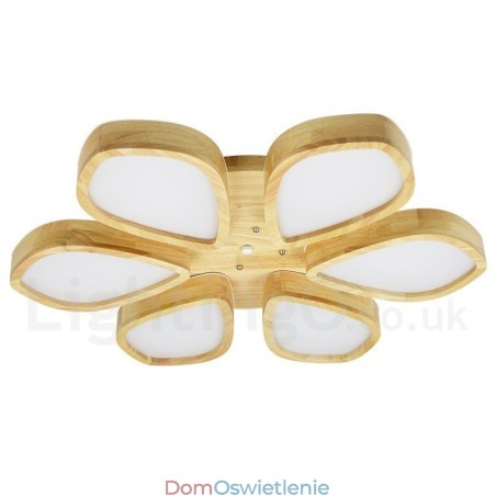 Lampa sufitowa z płatkami drewna z akrylowym kloszem Lampa sufitowa w stylu nordyckim Lampa sufitowa z płatkami drewna z akrylowym kloszem Lampa sufitowa w stylu nordyckim