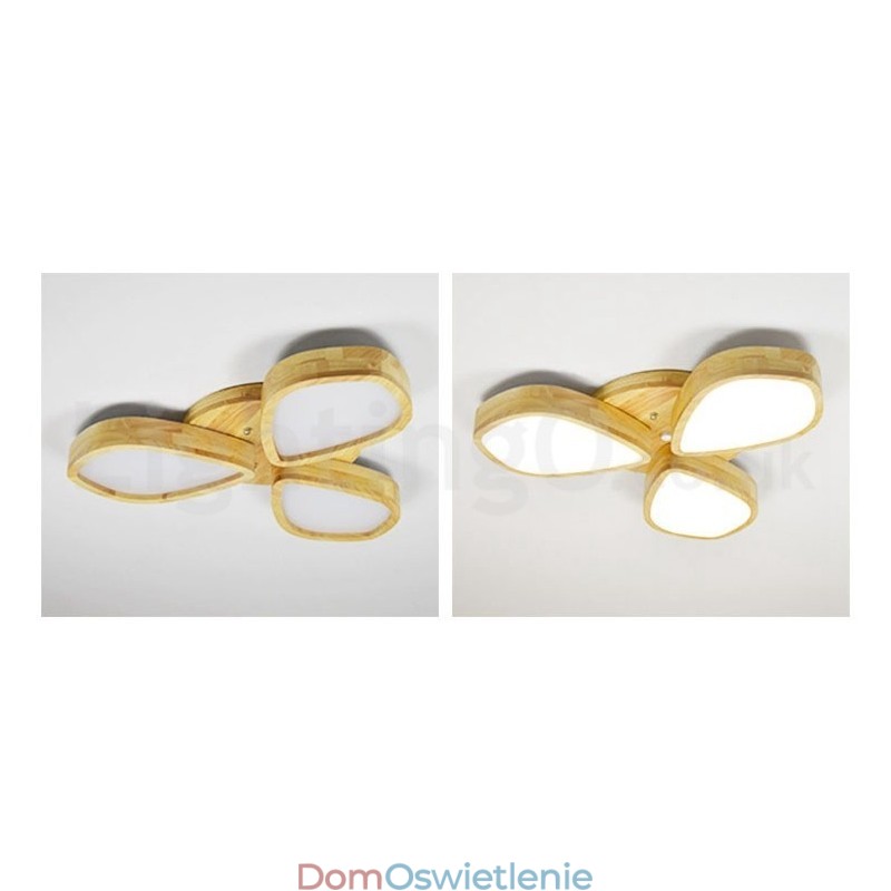 Lampa sufitowa z płatkami drewna z akrylowym kloszem Lampa sufitowa w stylu nordyckim