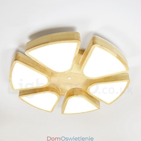 Lampa sufitowa z płatkami drewna z akrylowym kloszem Lampa sufitowa w stylu nordyckim Lampa sufitowa z płatkami drewna z akrylowym kloszem Lampa sufitowa w stylu nordyckim