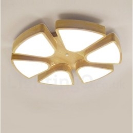 Lampa sufitowa z płatkami drewna z akrylowym kloszem Lampa sufitowa w stylu nordyckim