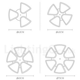 Lampa sufitowa z płatkami drewna z akrylowym kloszem Lampa sufitowa w stylu nordyckim