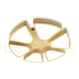 Lampa sufitowa z płatkami drewna z akrylowym kloszem Lampa sufitowa w stylu nordyckim