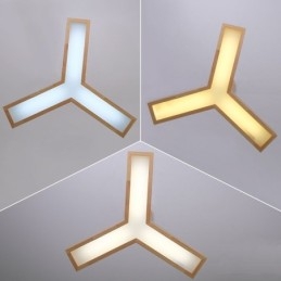 Drewniana nowoczesna lampa wisząca w kształcie trójkąta