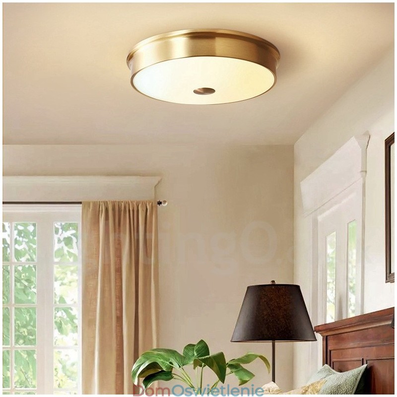 Retro Vintage Flush Mount Lampa Sufitowa z Kloszem Szklanym