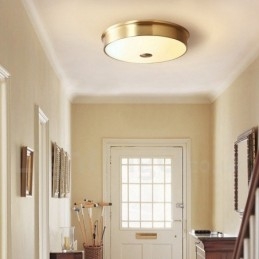Retro Vintage Flush Mount Lampa Sufitowa z Kloszem Szklanym