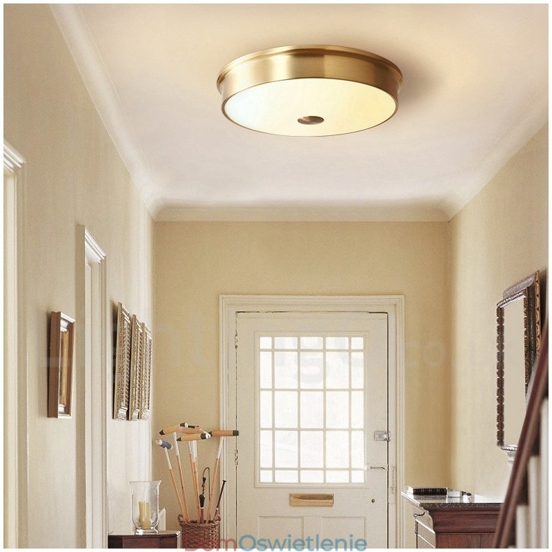 Retro Vintage Flush Mount Lampa Sufitowa z Kloszem Szklanym