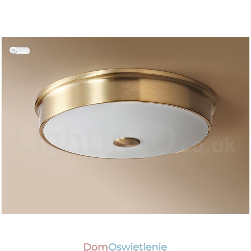 Retro Vintage Flush Mount Lampa Sufitowa z Kloszem Szklanym