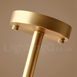 4 światła Pure Brass Modern Contemporary Simple Rustic Retro Vintage Flush Mount Sufitowa lampa z kloszami szklanymi