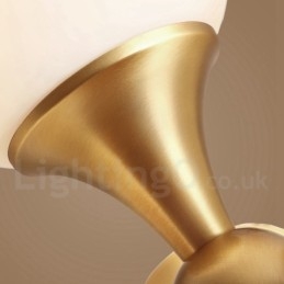 4 światła Pure Brass Modern Contemporary Simple Rustic Retro Vintage Flush Mount Sufitowa lampa z kloszami szklanymi