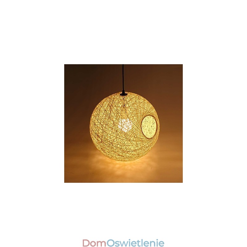 Wiejska prosta nowoczesna lampa pasterska lampa rattanowa żyrandol z kulą konopną