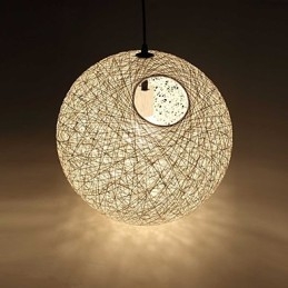 Wiejska prosta nowoczesna lampa pasterska lampa rattanowa żyrandol z kulą konopną
