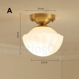 Czysty mosiądz Rustykalny Lodge Nordic Style Lampy sufitowe montowane na płasko z kloszem szklanym