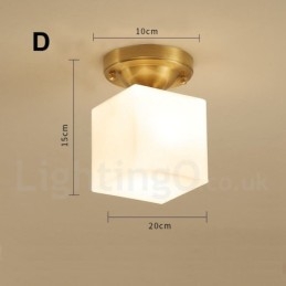 Czysty mosiądz Rustykalny Lodge Nordic Style Lampy sufitowe montowane na płasko z kloszem szklanym