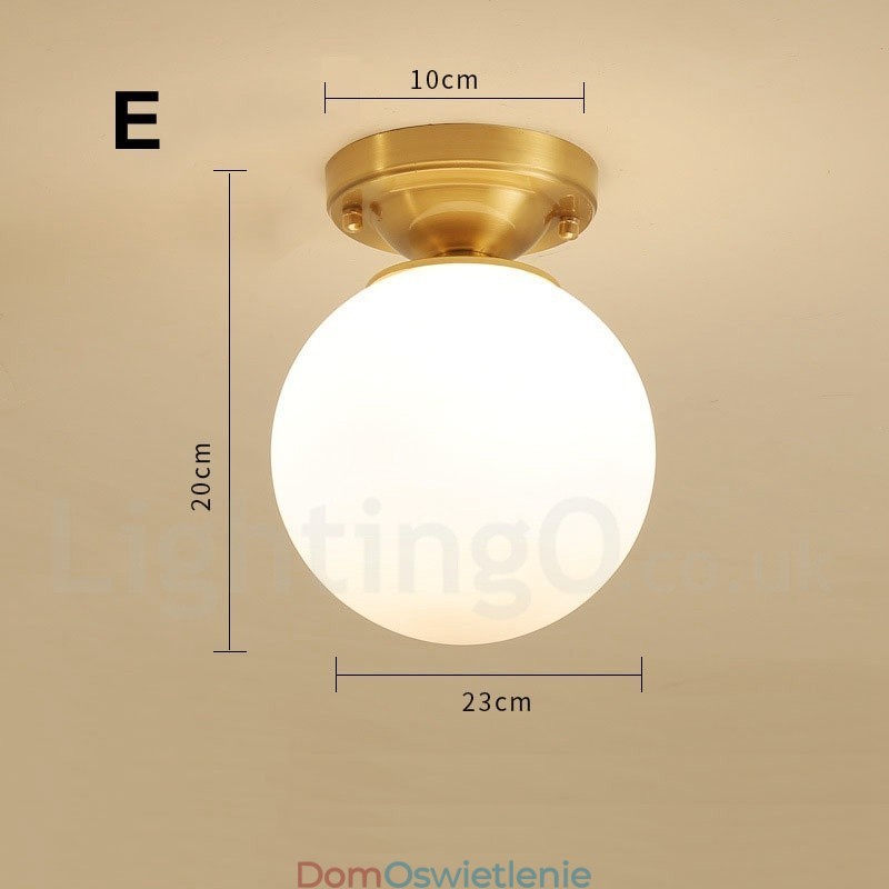 Czysty mosiądz Rustykalny Lodge Nordic Style Lampy sufitowe montowane na płasko z kloszem szklanym