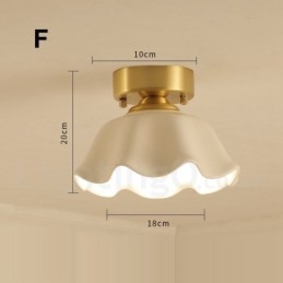 Czysty mosiądz Rustykalny Lodge Nordic Style Lampy sufitowe montowane na płasko z kloszem szklanym