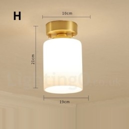 Czysty mosiądz Rustykalny Lodge Nordic Style Lampy sufitowe montowane na płasko z kloszem szklanym