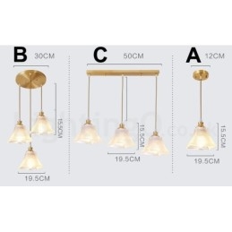 Wisząca lampa rustykalna Lodge w stylu nordyckim z czystego mosiądzu z kloszem szklanym