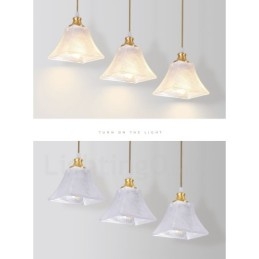 Wisząca lampa rustykalna Lodge w stylu nordyckim z czystego mosiądzu z kloszem szklanym