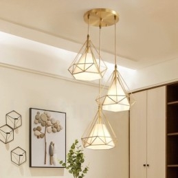 Wisząca lampa rustykalna Lodge w stylu nordyckim z czystego mosiądzu z kloszem z tkaniny