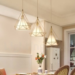 Wisząca lampa rustykalna Lodge w stylu nordyckim z czystego mosiądzu z kloszem z tkaniny