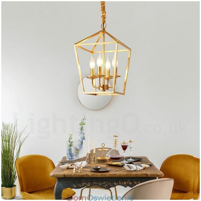 Czysta mosiężna lampa wisząca w stylu rustykalnym Lodge w stylu nordyckim