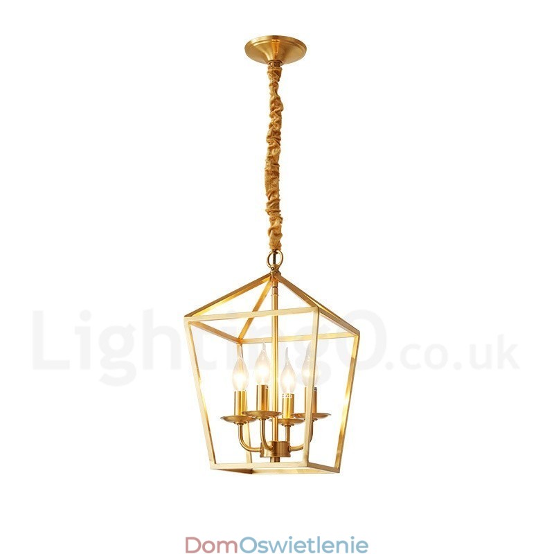 Czysta mosiężna lampa wisząca w stylu rustykalnym Lodge w stylu nordyckim