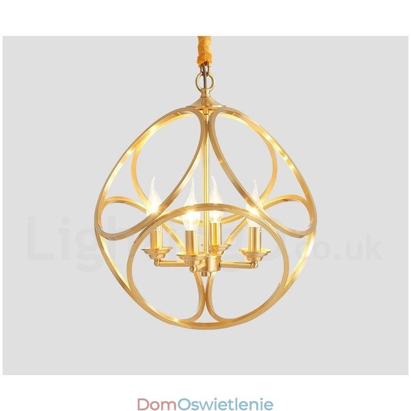 Czysta mosiężna lampa wisząca w stylu rustykalnym Lodge w stylu nordyckim