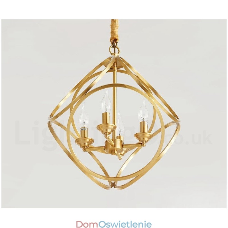 Czysta mosiężna lampa wisząca w stylu rustykalnym Lodge w stylu nordyckim