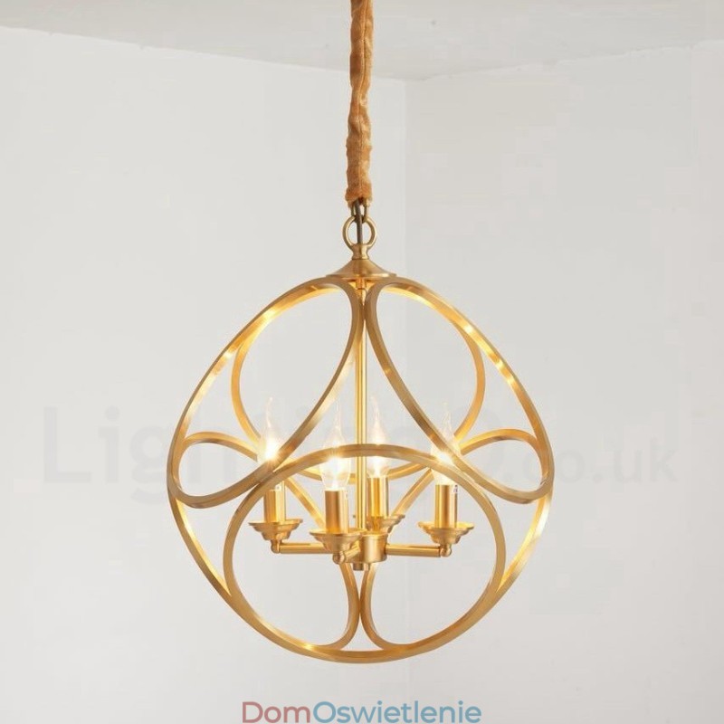 Czysta mosiężna lampa wisząca w stylu rustykalnym Lodge w stylu nordyckim