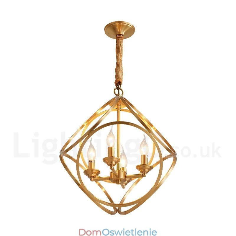 Czysta mosiężna lampa wisząca w stylu rustykalnym Lodge w stylu nordyckim