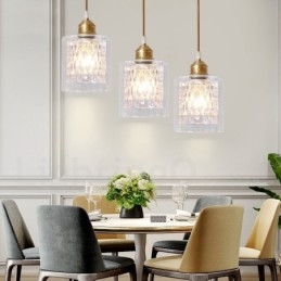 Wisząca lampa rustykalna Lodge w stylu nordyckim z czystego mosiądzu z kloszem szklanym