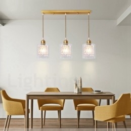 Wisząca lampa rustykalna Lodge w stylu nordyckim z czystego mosiądzu z kloszem szklanym