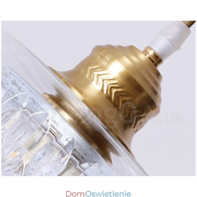 Wisząca lampa rustykalna Lodge w stylu nordyckim z czystego mosiądzu z kloszem szklanym