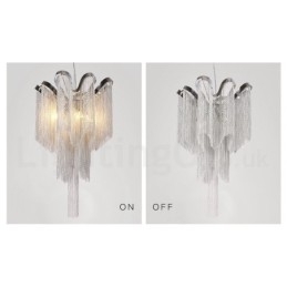 Aluminiowe frędzle żyrandol designerski wisząca lampa srebrny kolor
